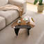 Petite table basse de style campagnard Mid-Century moderne en bois pour le salon, noir-813560241-813560244