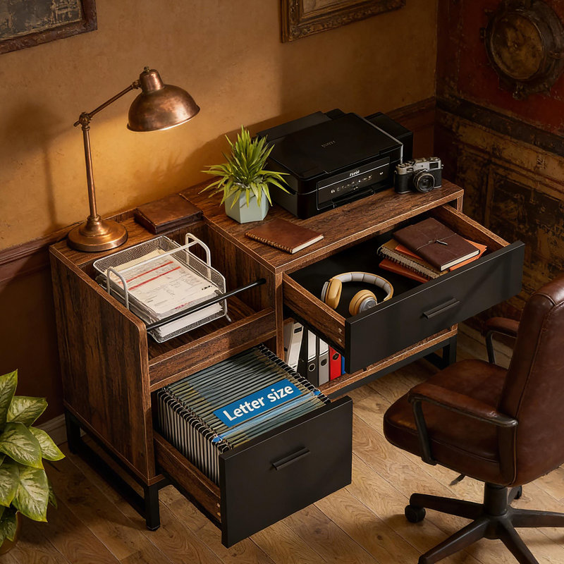 Lateral Filing Cabinet With Spacious Drawers And Multi-Functional Storage For Home Or Office Use.