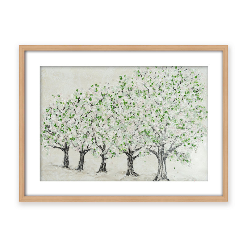 Nature Inspired "Springtime Serenity" Canvas Wall Art By , 30" H x 40" W, Framed Matted Print, Beige