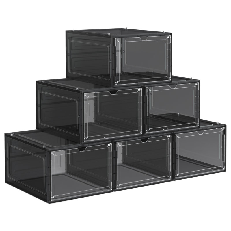 Stackable Shoe Storage Box, Black