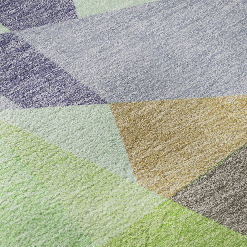 Premium Machine Washable Varasteh AMF1666 Geometric Rug, Round 8'