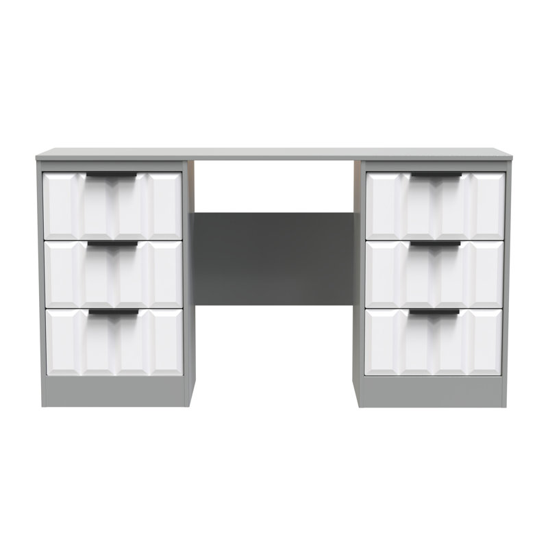 Besian Dressing Table, White Matt/Dusk Grey