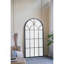 Miroir arqué pleine longueur 34 x 65,5 po avec motif de vitre noir et doré