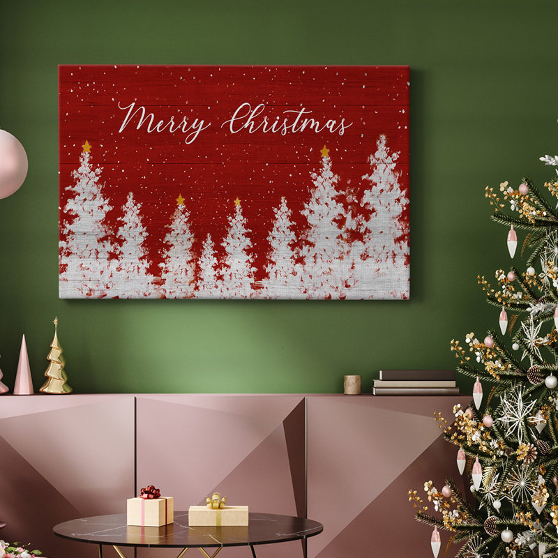 Merry Christmas - Toile tendue avec châssis, H 8 po x l 12 po