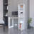 Computer Desk With 4-Tier Bookcase And 1-Door Cabinet-1638151649