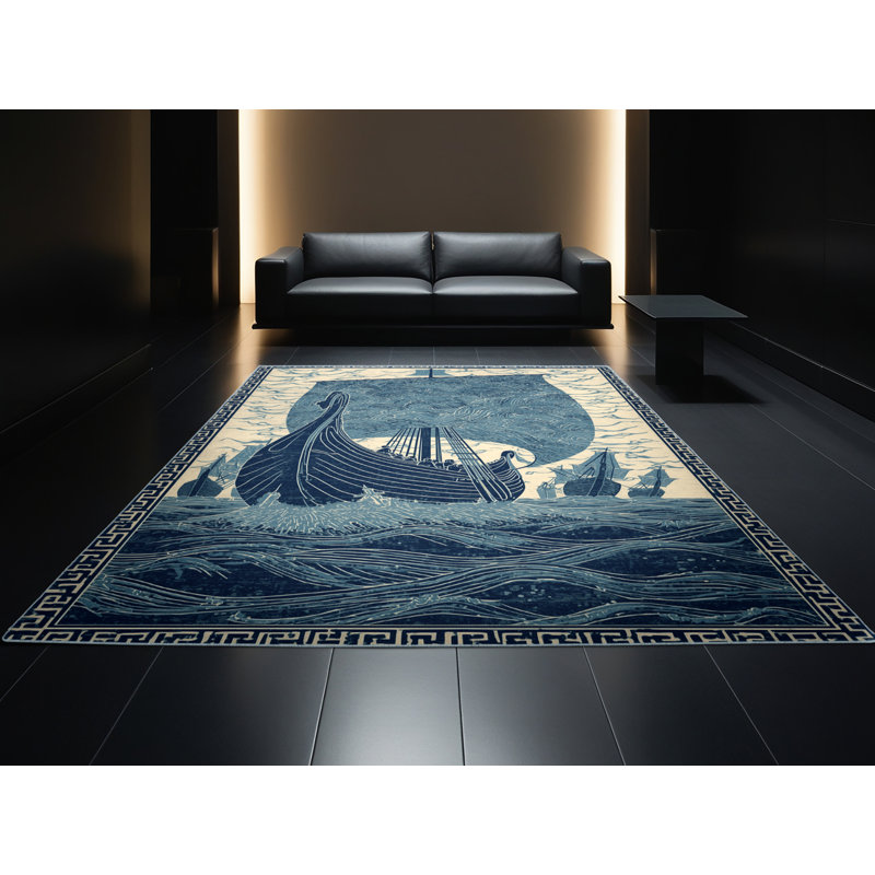 Tapis oriental doux et moelleux en cuir Duran Viking, 2 x 5