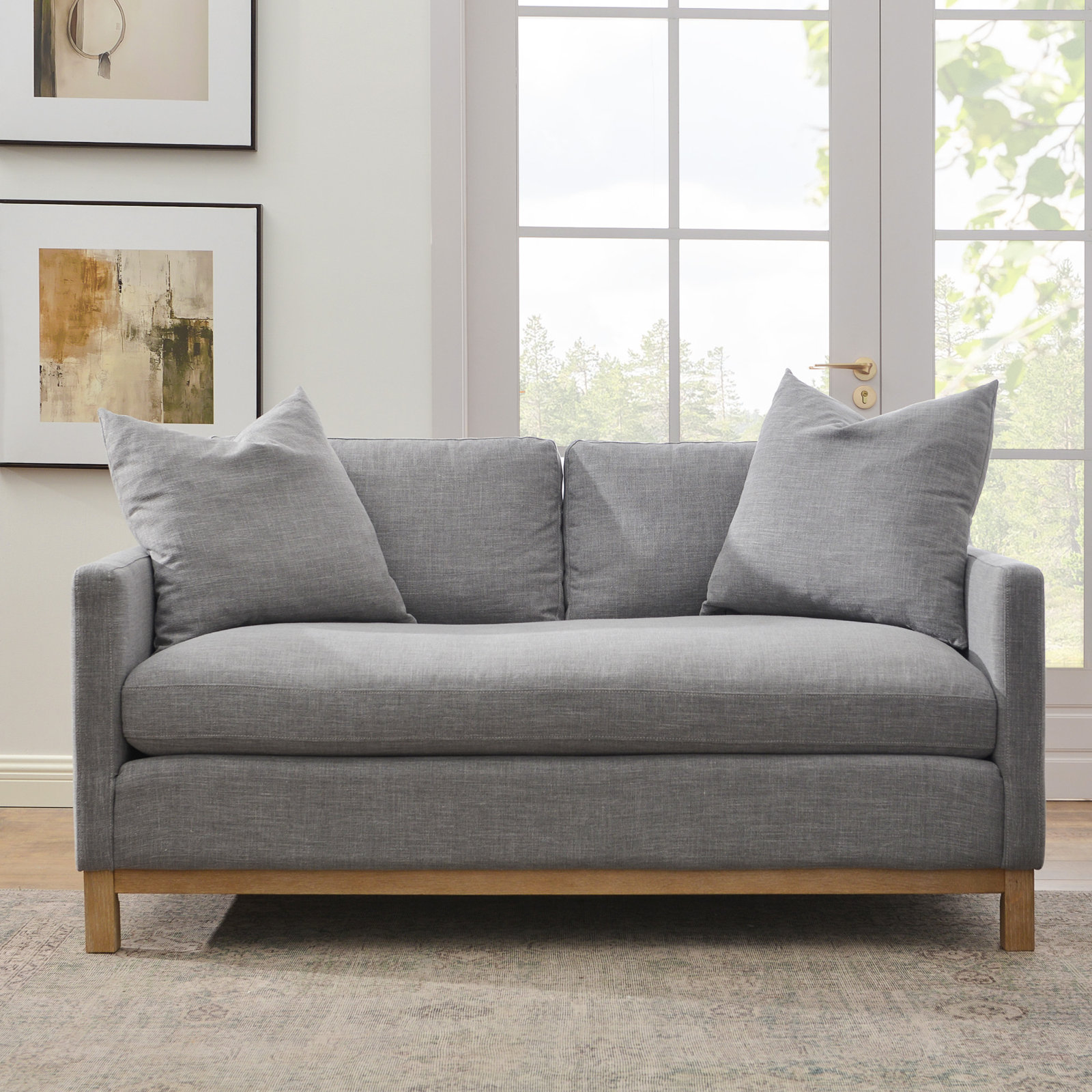 Cami 64'' Upholstered Loveseat, Gray