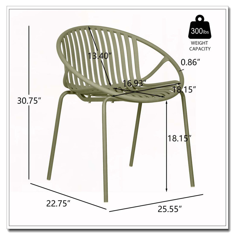 Chaises empilables d'extérieur pour patio, Vert