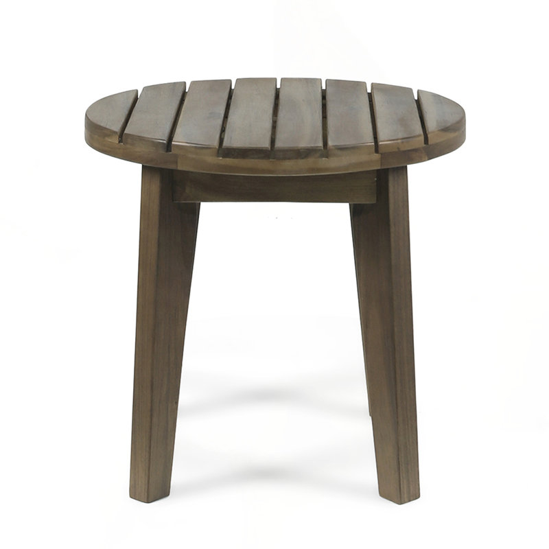 Outdoor Wood Side Table, Gray