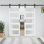 60" x 80" Tempered Frosted Glass Double Sliding Barn Doors with Installation Hardware Kit 