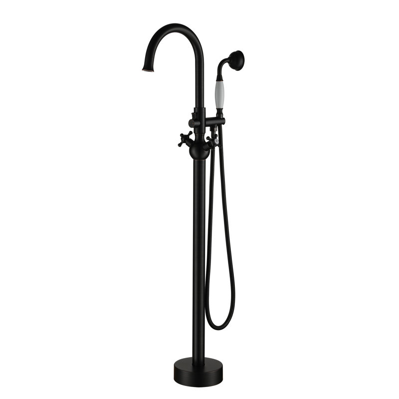 2 Handle Freestanding Tub Filler with Diverter, Oil Rubbed Bronze