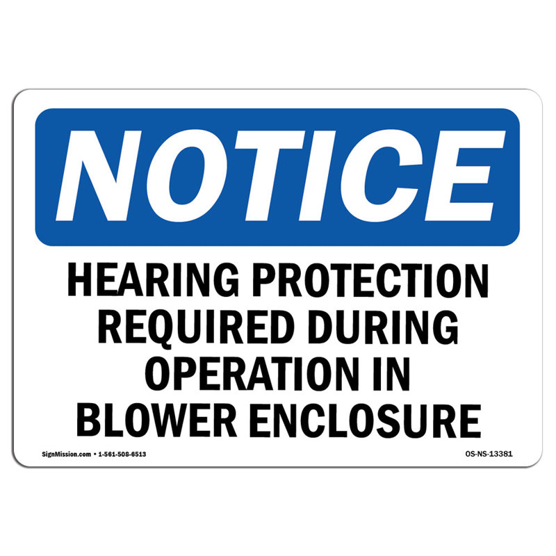 Hearing Protection Required During Operations Sign