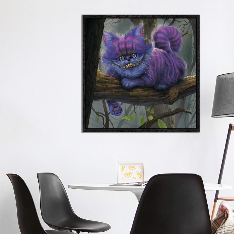 Cheshire Cat by Vincent Hie - Print on Canvas, Black Framed, 93.98 cm H x 93.98 cm W