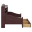 Lit de jour simple avec tiroirs de rangement et étagère de tête de lit, structure de lit de jour rétro en bois-1909767986