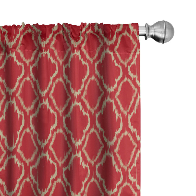 Trellis Ikat Semi-Sheer Rod Pocket Curtain Panels, 28" x 95"