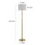 Lampe sur pied moderne en or 62,2 po avec abat-jour tambour en tissu blanc-121086952
