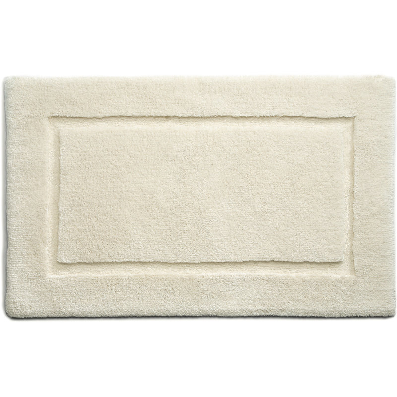 Dithusan Border Bamboo Bath Mat, 80cm L x 50cm W, Cream