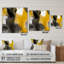 Moutarde jaune et gris vif II - art mural abstrait en acrylique moderne-2058017114