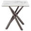 Table de bout latérale Vello, plateau en pierre frittée carrée, base en nickel noir 24 po