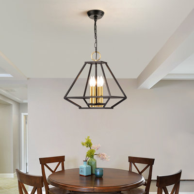 Worton 4 - Light Dimmable Lantern Geometric Chandelier