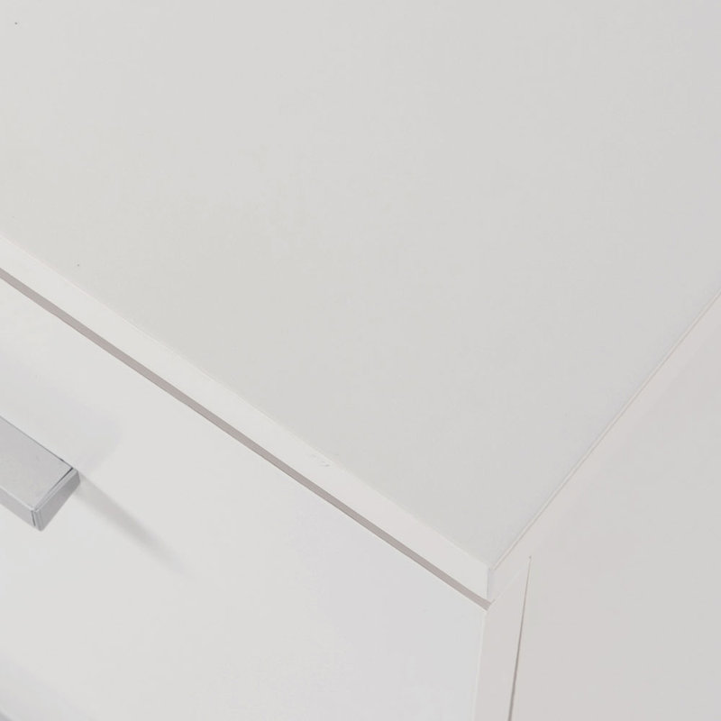 Computer Desk with 3 Drawers, 1 Door and 1 Storage Shelf, White