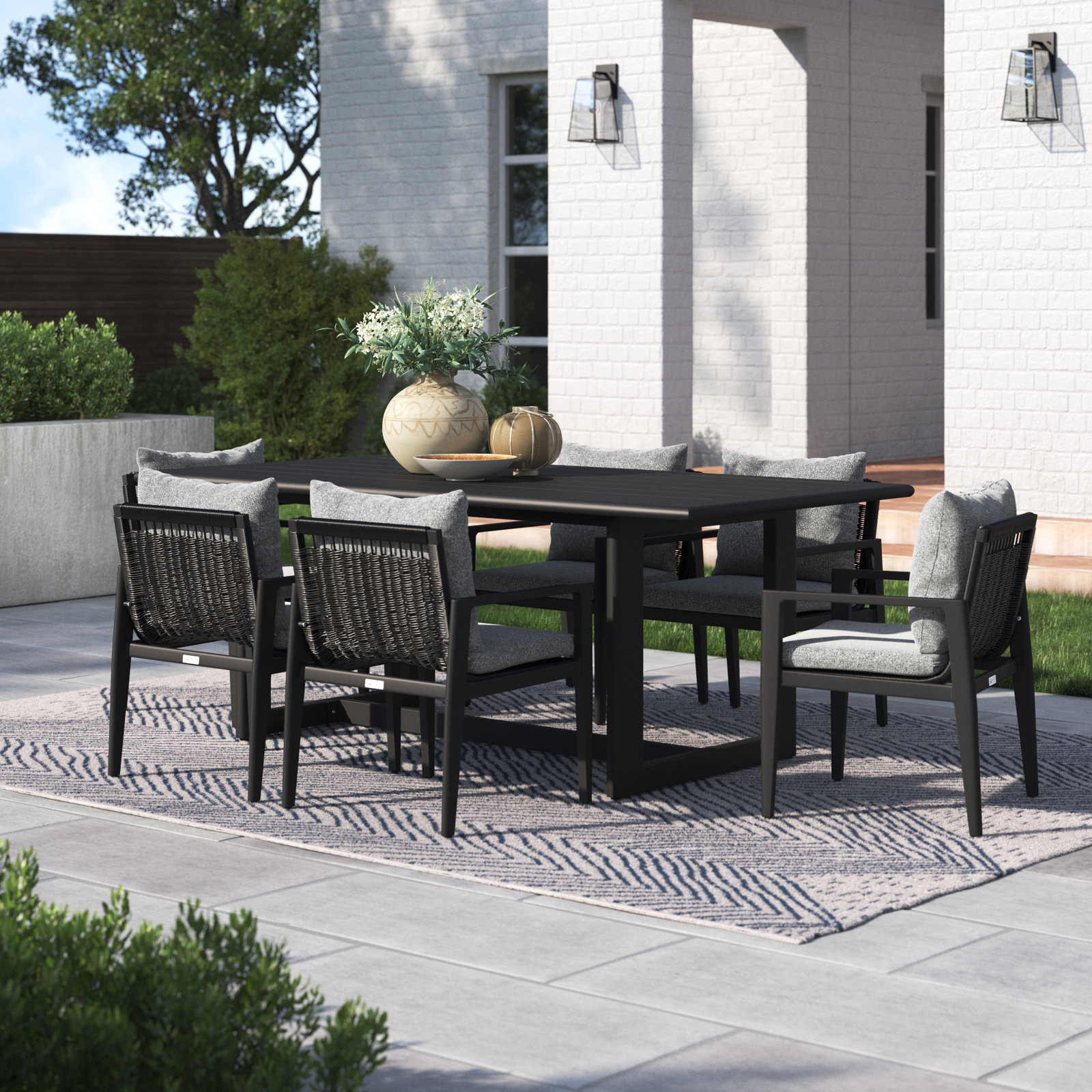 Trosclair 79" Patio Dining Set, 6