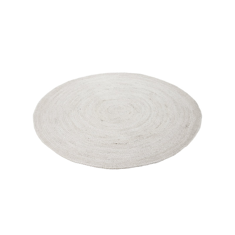 Nele Jute Rug, White, Round 150 cm