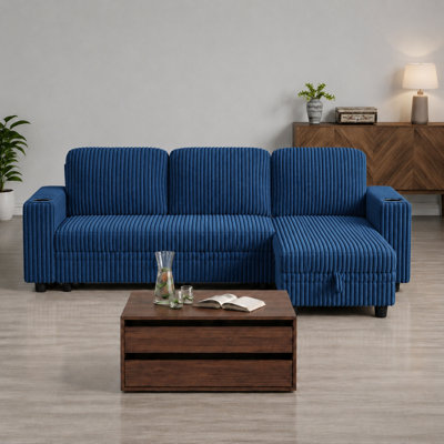  Ensemble de salon rembourré 2 pièces Sherry, comprenant des canapés modulaires de 81 po et une table basse en bois