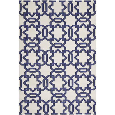 Tapis géométrique en laine tissé à la main Rodgers