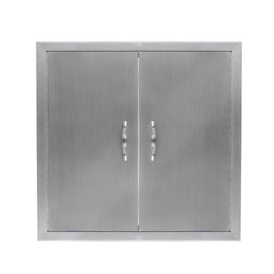 BBQ Access Door 31" W x 24" H, Double Door Outdoor Kitchen Doors for BBQ Island Grilling Station