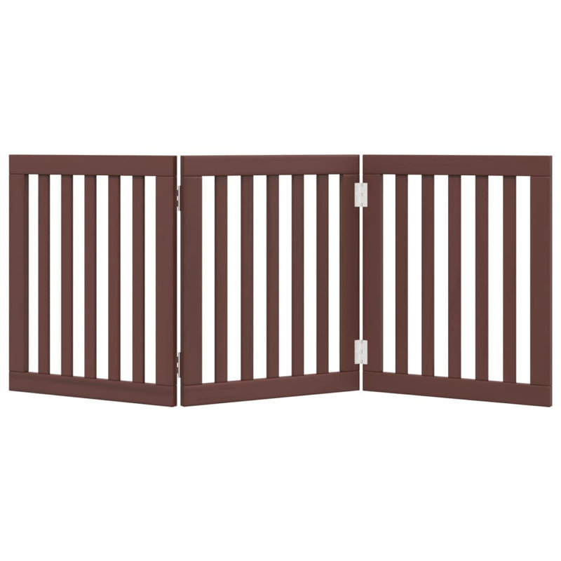 Archie & Oscar Dog Gate Foldable 3 Panels White 150 Cm Poplar Wood, Brown, 60cm H x 150cm W x 2cm D
