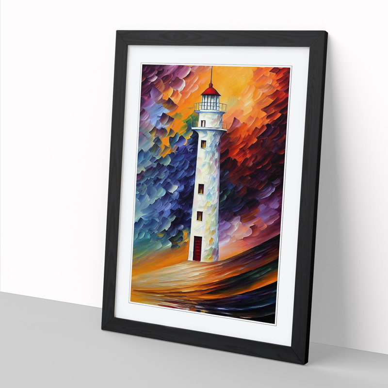 Lighthouse Painted Art Vol.2 - Framed Print, Black, 46cm H x 34cm W x 2cm D