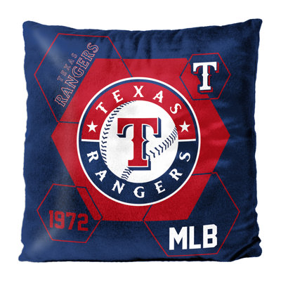MLB Texas Rangers Connector Velvet Reverse Pillow, Baseball Fan Decor, 16 x 16 Inches