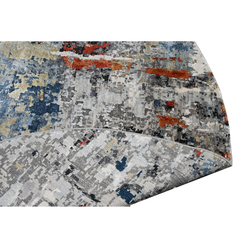 Handmade Abstract Area Rug, Round 6'