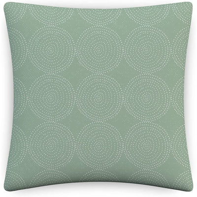 Indoor / Outdoor Abstract Green Square Throw Cushion Cover