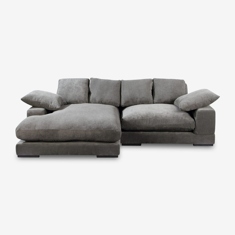 Canapé modulaire réversible Plush, Velours côtelé bleu marine