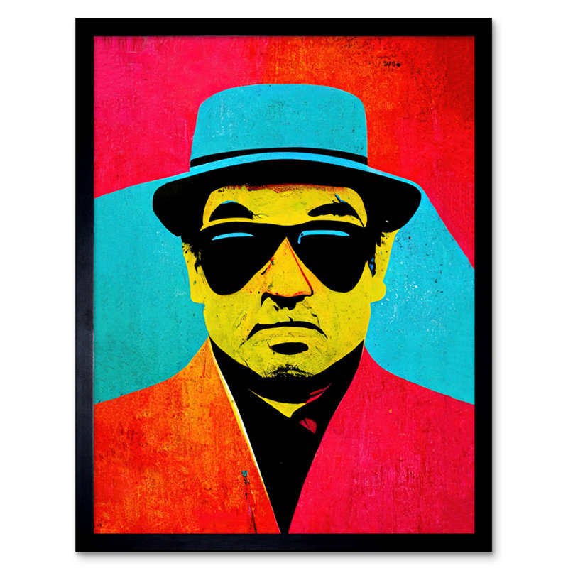 Pop Art Bright Jazz Musician Sunglasses - Single Picture Frame Print