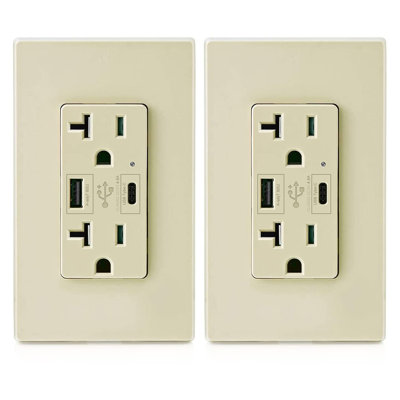 20-Amp PD Outlet Power Delivery,Ivory,Tamper Resistant