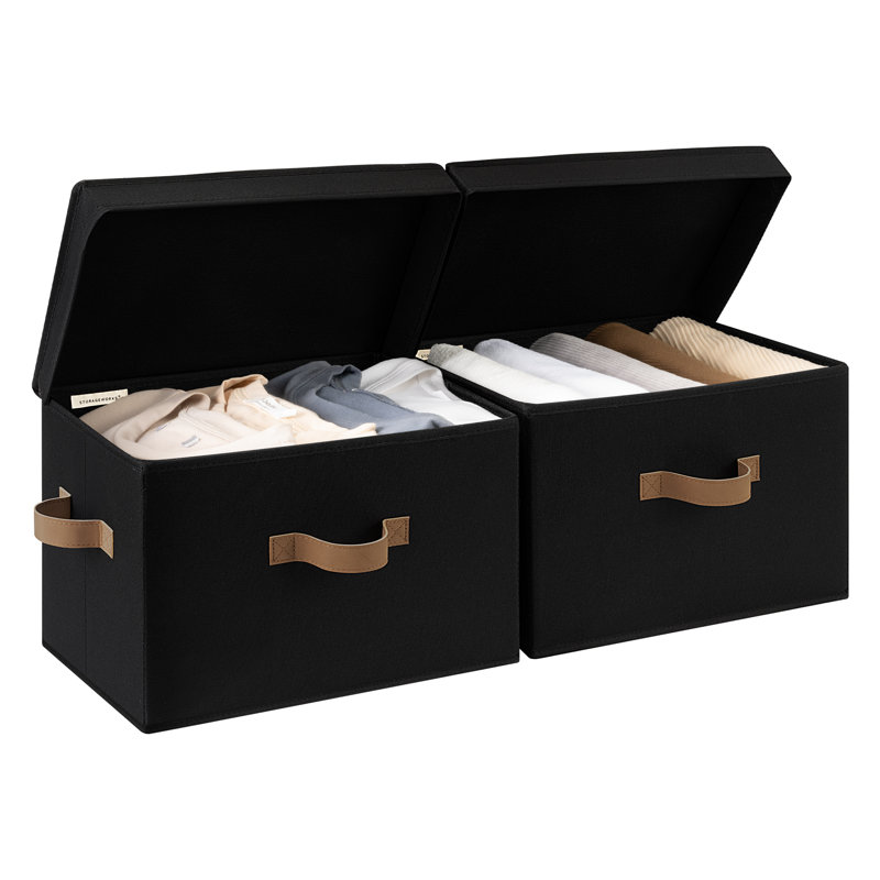 Closet Storage Bins, Black