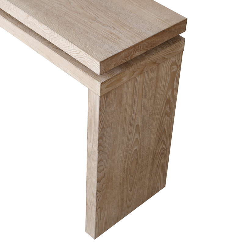 Console de ferme 60 po avec suspension à deux planches, Naturel antique