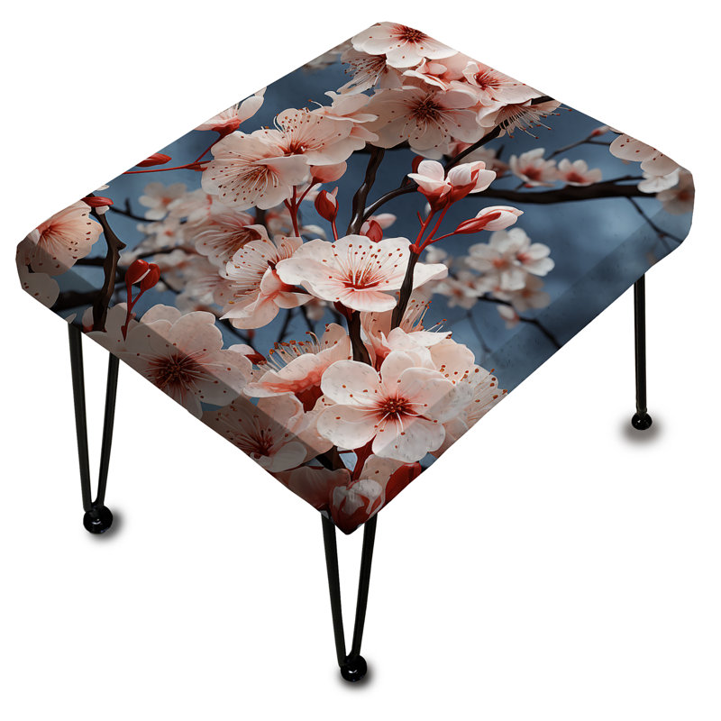 Cherry Blossom Whispers - Oriental Rectangle Ottoman