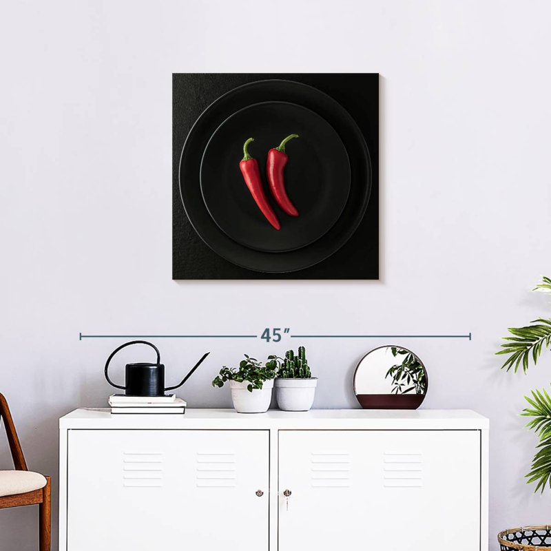 Yarlin Chili Peppers On Plate, 24" H x 24" W