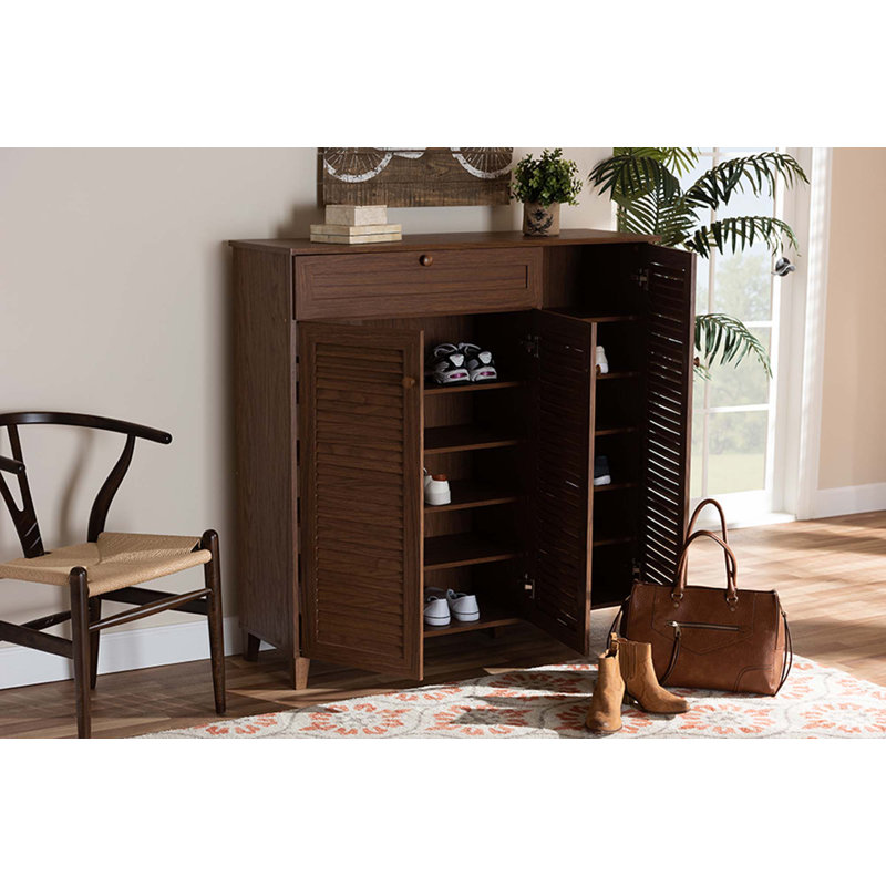 Shoe Storage Cabinet, Walnut