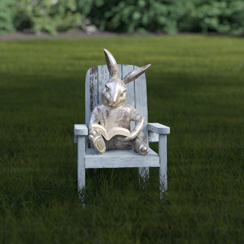 Statue de jardin lecture de lapin
