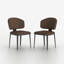 Chaise de salle à manger moderne en simili cuir Cathelijn, ensemble de 2, pieds en métal noir-106804775
