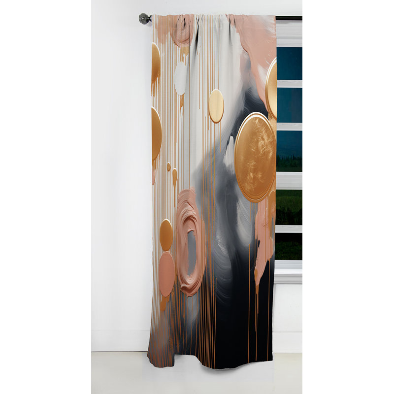 Breit - Rideau occultant à formes abstraites - 1 panneaux, L 52 po x L 84 po
