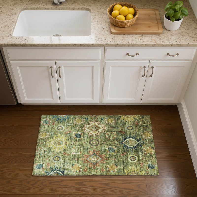 Premium Machine Washable Alaina AMF1927 Global Rug, Rectangle 1'8" x 2'6"