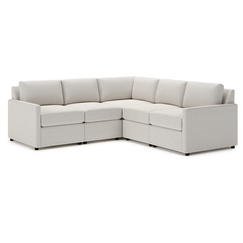 Canapé modulaire de coin modulaire 5 pièces 99 "Damari, Natté gris clair Macarena