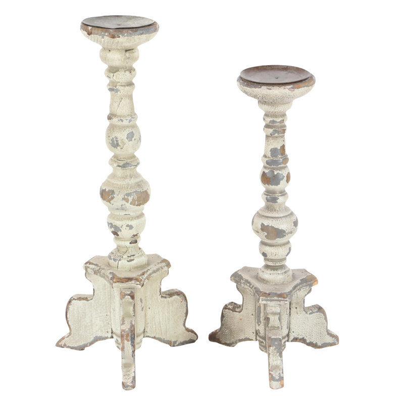 Herefordshire 20'' H Wood Tabletop Candlestick