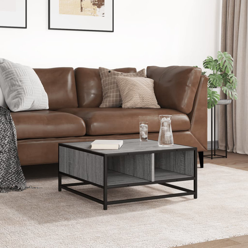 Alamgir Coffee Table with Storage, Grey Sonoma, Grey Sonoma/Black